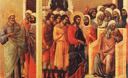 Duccio di Buoninsegna: Cristo diante de Caifás