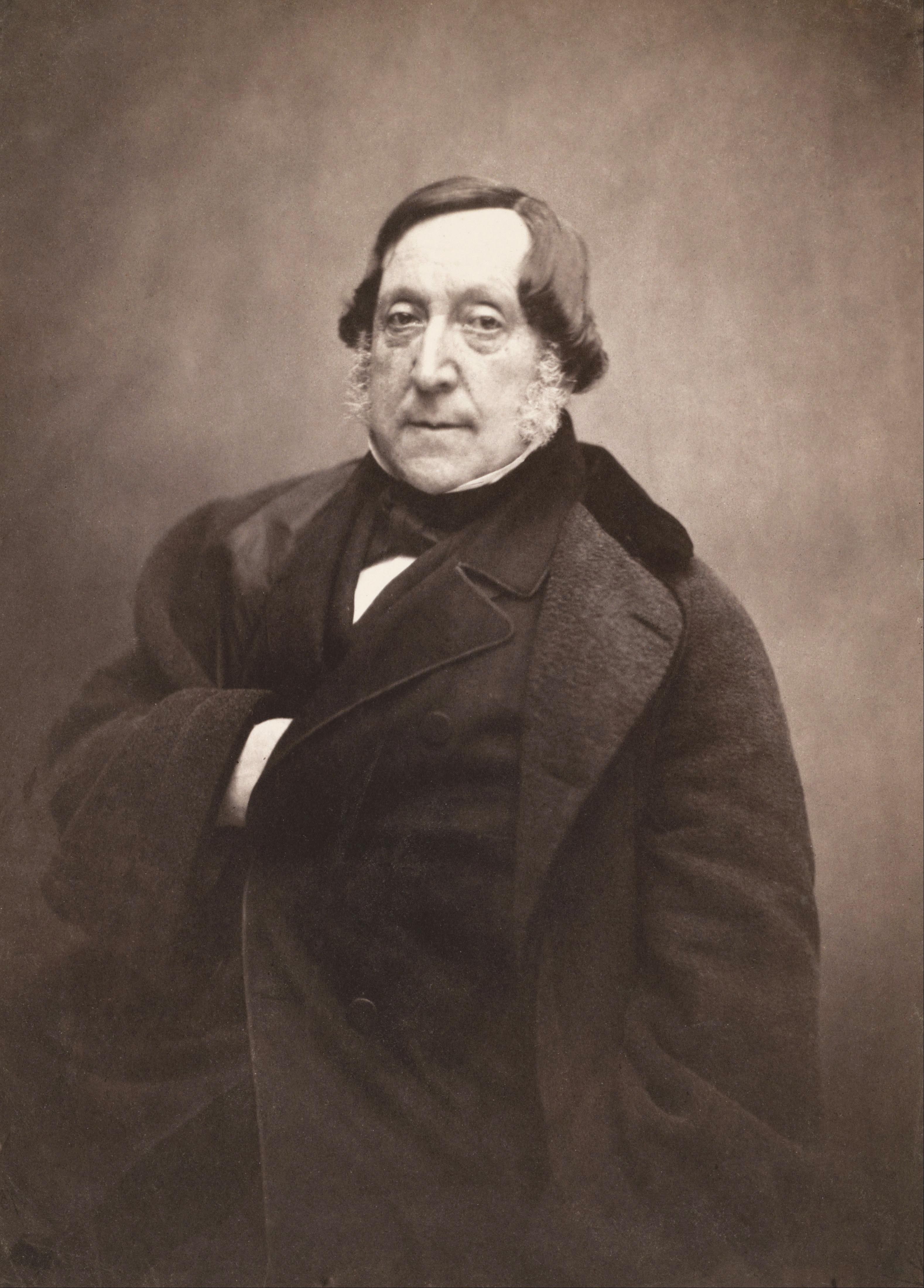 Rossini fotografado por Félix Nadar em torno de 1856.